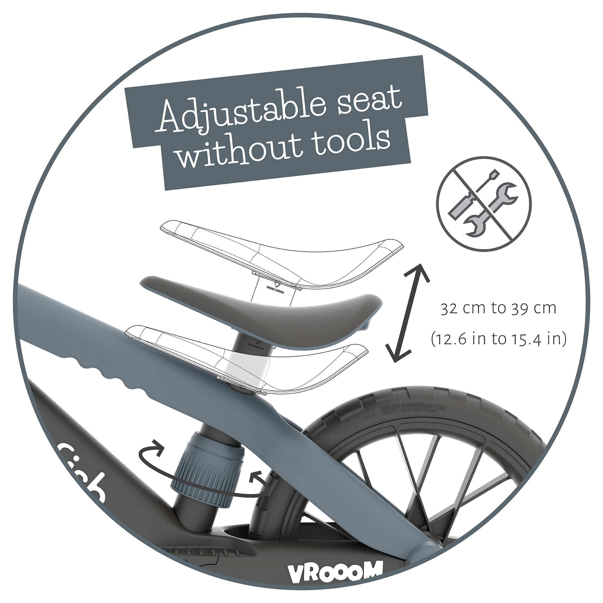 Chillafish BMXie Vrooom Multi-play Balance Trainer with Real Vroom Vrooom Sounds, Including Hand Protectors, a Detachable Numberplate, EVA Tires and Adjustable Seat, for Age 2-5 Years, Antracite