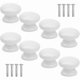 thumbnail image 1 of 8 Pcs Cabinet Knobs, 33 mm White Drawer Knobs Mushroom Door Knob Round Solid Pull Handles, 1 of 2