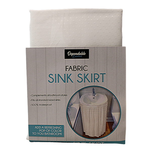 Diamond Stitch Fabric Bathroom Sink Skirt Utility Sink Waterproof Fits