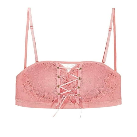 Clearance!Uooqdmx Bras for Women Strapless Bra Strapless Stealth Bra Wire Bra Brassiere Tira Underwear Comfortable Bras for Women Pink 80A