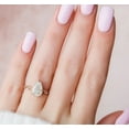 thumbnail image 3 of Jewelerix Pear Cut Moissanite Diamond Ring Dazzling 14K Plated Rose Gold Engagement Ring Wedding Promise Ring, 3 of 5