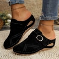 thumbnail image 2 of Pandaie Closed Toe Clogs for Women Arch Support Wedge Platform Slip on Mules Hollow out Orthopedic Slides Sandals Backless Casual Walking Shoes Black Size 6.5, 2 of 7