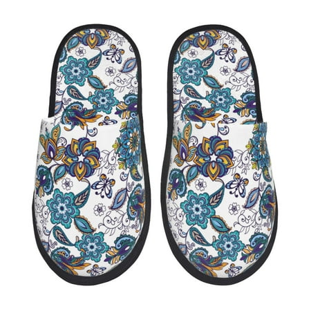 

Slippers for Women Men Elegant Flower Butterfly Paisley Warm Womens Mens House Shoes Bedroom Slippers Fuzzy Memory Foam Slippers Winter House Indoor Shoes Aesthetic Dorm Slippers