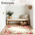 thumbnail image 3 of ODIKA 4'x6' Machine Washable Non-Slip Area Rug, Vibrant Botanical Bloom with Rose Accents and Multicolor Floral Motifs High Traffic Rug, Ivory, 61726, 3 of 7