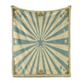 thumbnail image 1 of Circus Soft Flannel Fleece Blanket, Retro Grungy Texture Frame with Star at Centre and Sunbeam Rays Ribbon Pattern Print, Cozy Plush for Indoor and Outdoor Use, 50" x 70", Multicolor, by Ambesonne, 1 of 6