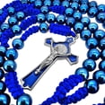 thumbnail image 3 of Collar con forma de rosario TALISMAN4U con cuentas de hematita azul para hombre, 3 of 9