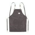 thumbnail image 3 of YAOMOBB Vintage Haircut Chef Apron Work Apron with Pocket Design Comfortable Faux Leather Shoulder Strap Good Air Permeability for Classifying Small Items, 3 of 7