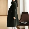 thumbnail image 4 of Stichou Womens Elegant Notched Lapel Coat Mid-Length Thicken Warm Wool Blend Coats Casual Fall Winter Fashion Long Overcoat Black 3XL, 4 of 5