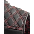 thumbnail image 4 of First Mfg Co - Upside - Men's Motorcycle Biker Riding Black Red Leather Vest - 2X Large, 4 of 4