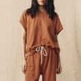 thumbnail image 3 of Sudadera Traje de chándal de 2 piezas para mujer Traje de chándal casual de 2 piezas Traje de vacaciones con cuello redondo Ygjytge Marrón L para Mujer, 3 of 8