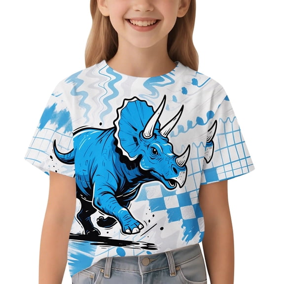 ibiyuan Clothes For Boys 10-12,Kids Girls Cute Graphic Print Round Neck Short Sleeve Tee Summer Casual T Shirt
