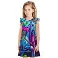 thumbnail image 1 of Balery Neon Free Play Camisón de princesa para niñas, pijama de algodón con mangas abullonadas, suave y bonito.-XX-Large, 1 of 6