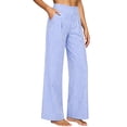 thumbnail image 5 of Gytharion Women's Striped Wide Leg Pants High Waist Tailored Fit Dress Trousers Flowy Straight Leg Design Work Slacks with Pockets for Office, 5 of 8