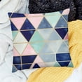 thumbnail image 2 of Triangles Navy Blush Mint Pillows Case Soft Throw Pillow Double-Sided Digital Printing Couch Pillowcase Square, 2 of 5