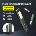 thumbnail image 3 of Compact Multi-Mode Pocket LED Flashlight with Magnetic Base, 800LM, USB-C Rechargeable, IPX4, Red/Blue Strobe, Dual Modes Compact LED Flashlight for Camping Travel Emergency, 3 of 9
