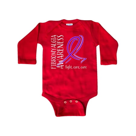 

Inktastic Fibromyalgia Awareness Fight Care Cure with Purple Ribbon Gift Baby Boy or Baby Girl Long Sleeve Bodysuit