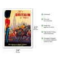 thumbnail image 2 of Fly To Britain By Clipper - British Royal Procession - Vintage Airline Travel Poster by Mark Von Arenburg c.1950s - Bamboo Fine Art 290gsm Paper Print (Unframed) 24x32in, 2 of 4