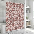 thumbnail image 5 of Farmhouse Red Shower Curtain Set - 48" x 72" Washable Bathtub Curtain with 12 Hooks, Vintage Flower Leaf Botanical Plant Waterproof Fabric Stall Shower Curtains for Bathroom/Bathtub Décor, 5 of 6