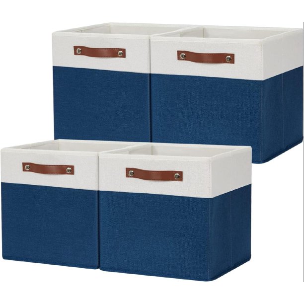 Cube Storage Baskets,Fabric Storage Cubes 12 x 12, Set of 4,Decorative