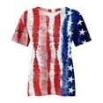 thumbnail image 4 of yunLCZ Women's Short Sleeve Shirts Plus Size Patriotic Shirts For Women Summer 2025 Funny 4th Of July T Shirt Stripes Print American Flag Tee Tops, 4 of 4