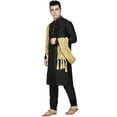 thumbnail image 6 of SKAVIJ Men's Kurta Pajama and Scarf Set Art Silk Indian Ethnic Dress Black S, 6 of 6