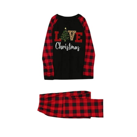 

Honeeladyy Christmas Mom Pajamas Set For Family Long Sleeve Christmas Printed Sleepsuits Red Plaid Top And Long Pants Sleepwear Sets Black Discount