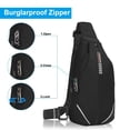 thumbnail image 4 of WATERFLY Unisex Anti Theft Travel Hiking Walking Sling Cross-Body Shoulder Chest Bag,Black, 4 of 7