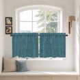 thumbnail image 3 of Teal Coastal Tier Curtains 36 Inch Length, Farmhouse Vintage Turquoise Solid Color Cafe Short Curtains for Bathroom Over Sink, Small Kitchen Curtain Light Filtering Tiered Drapes 2 Panels 27.5"Wx36"L, 3 of 9