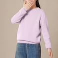 thumbnail image 2 of JTSRKL Teen Girls Long Sleeve Plush Velvet Warm Sweaters Casual Fall Winter Mock Neck Basic Pullover Jumper Tops Loose Oversized Fleece Coat Purple 3-4 Years, 2 of 6