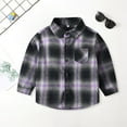thumbnail image 2 of Zshosam Toddler Boy Fall Kids Sherpa Fleece Lined Hoodie Jacket,Zip-Up Hooded Plaid Sweatshirt Jackets Size 7T 8T,(Purple 7-8 Years), 2 of 5