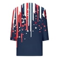 thumbnail image 6 of JTZGDY 4th of July Tops for Women Fashion USA Flag Printed Summer 3/4 Sleeve V Neck Graphic Tunic Blouse Loose Fit Casual Holiday Patriotic Shirts Black#02 XXXL, 6 of 8