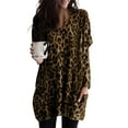 thumbnail image 3 of End-of-year Savings! Tejiojio Women Casual Plus Size V-Neck Leopard Print Pocket Blouse Long Sleeve Tops, 3 of 6