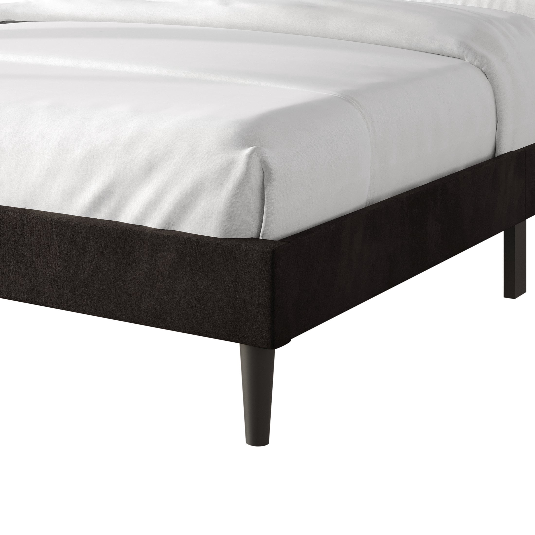 Castle Place Sophisticated Wingback Velvet Upholstered Full Platform Bed, Brown