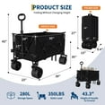 thumbnail image 4 of EDTara 35" Foldable Wagon for Beach Garden, Heavy Duty 280L Extra Large Collapsible Wagon 350lbs for Camping, All Terrain Beach Wagon with Cup Holders for Sand, 4 of 7