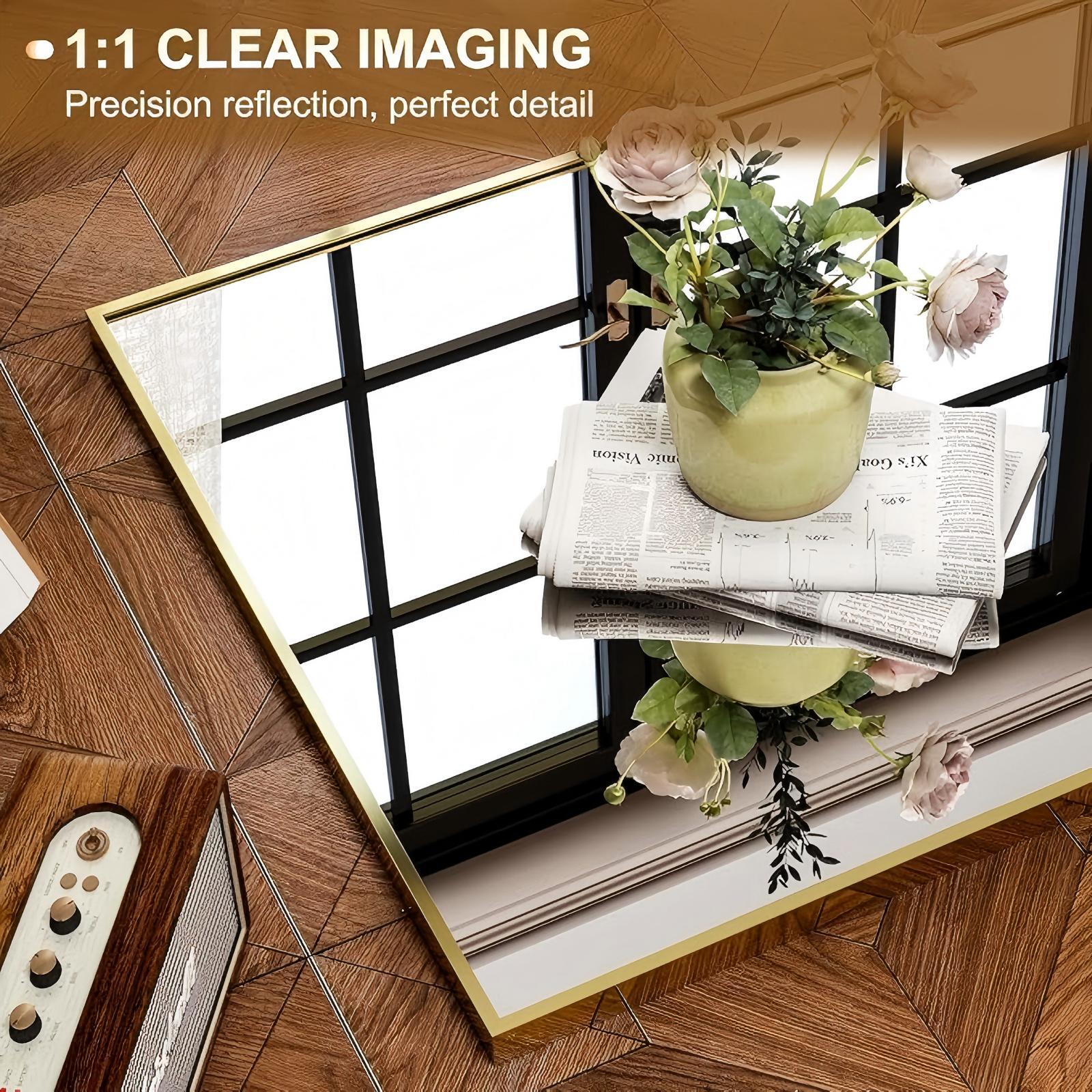 Lumora 64.3"x 21" Full Length Mirror with Frame Large Wall Mounted or Leaning Floor Mirror, Black
