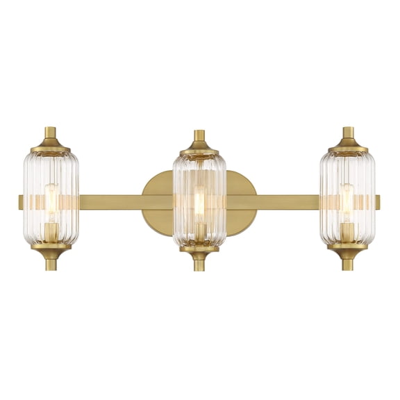 Holton 3-Light Bathroom Vanity Light in Warm Brass