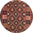 thumbnail image 1 of Ahgly Company Indoor Round Contemporary Saffron Red Oriental Area Rugs, 4' Round, 1 of 6