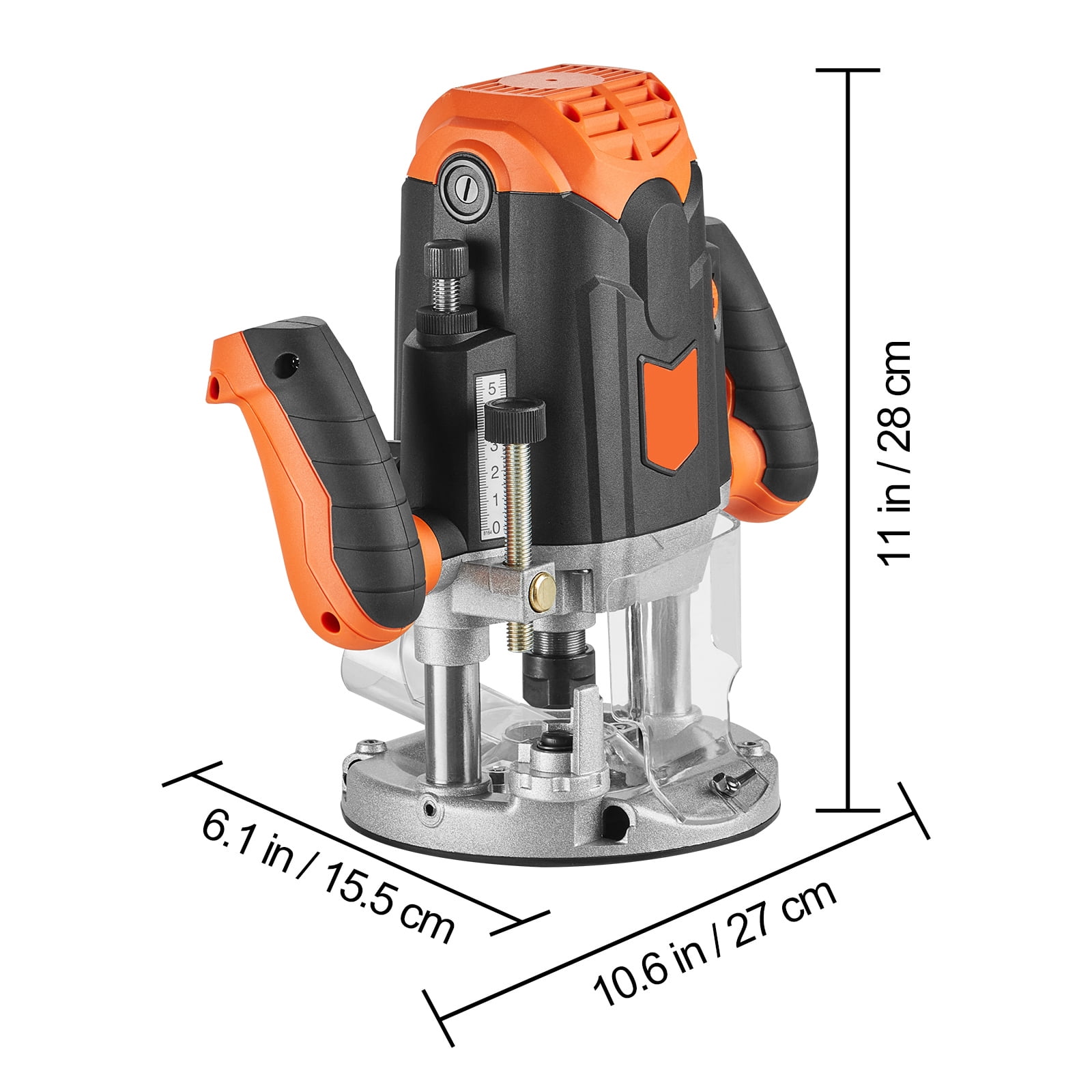 KFFKFF Plunge Router Variable Speed Plunge Base Router 3-1/4 HP 12000-23000 RPM