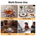 thumbnail image 2 of Red Grey Abstract Round 15 Inch Placemats Set of 6, Modern Geometric Polka Dot HeatResistant Non Slip Place Mats for Dining Table, Wipeable Braided Kitchen Table Mats for Housewarming, 2 of 9