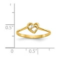 thumbnail image 5 of Solid 14k Yellow Gold Diamond heart Ring Band Size 6 (.015 cttw.), 5 of 6