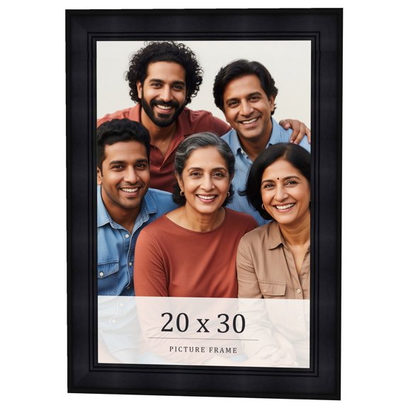 20x30 Frame Black Passaggi Solid Wood Picture Frame Width 1.5 Inches | Interior Depth 0.5 Inches |
