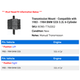 thumbnail image 2 of Transmission Mount - Compatible with 1983 - 1984 BMW 533i 3.2L 6-Cylinder, 2 of 2