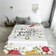 thumbnail image 5 of Balery Home Sweet Home Floral Manta de Felpa Suave y Acogedora – Cobija de Franela Aterciopelada para Cama, Lavable y Cálida para Sofá, Mascotas, Transpirable-40"x30", 5 of 7