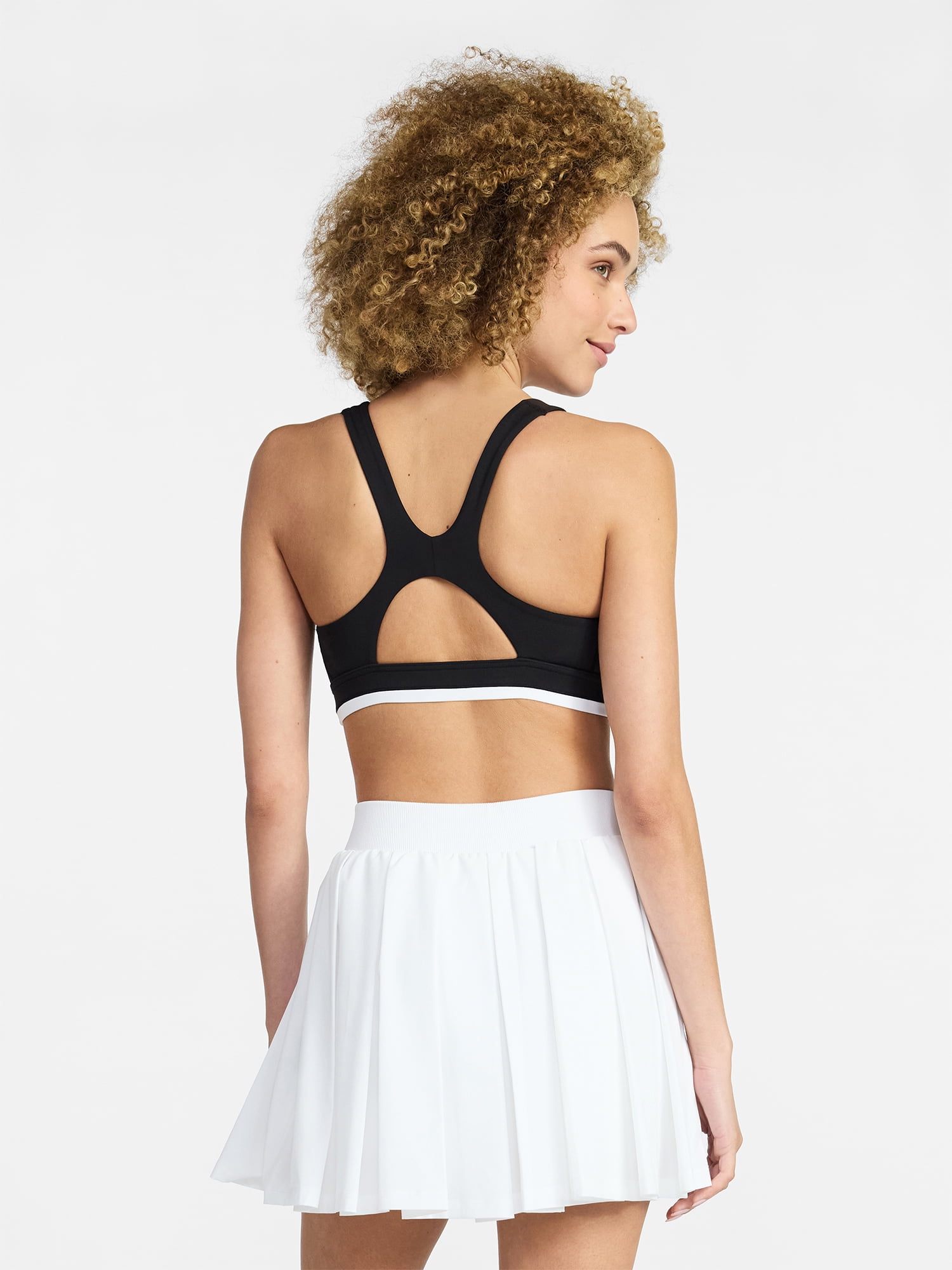 Avia Women's Medium Support Open Back and Contrast Tipping Sports Bra, XS-XXXL