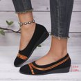 thumbnail image 2 of Wensltd Fashion Round Toe Flat Shoes for Women Breathable Soft Sole Casual Low Heel Spring Work Loafers, 2 of 9