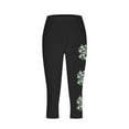thumbnail image 5 of AnuYalue Women’s Boho Floral Yoga Capri Leggings High Waisted Tummy Control Capris Stretchy Workout Cropped Pants Buttery Soft Yoga Pants, 5 of 5