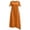 Orange, variant on Tied Cold Shoulder Midi Dress for Women Summer Casual Shift Dress with Textured Linen-Like Fabric,Side Pockets,and Relaxed Fit for Vacation Daily Style