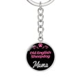 thumbnail image 1 of Dog Mom Keyring Old English Sheepdog Mama Circle Keychain Stainless Steel or 18k Gold, 1 of 7