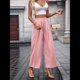 thumbnail image 5 of Pantalones Casuales para Mujer, Holgados, con Cordón, Cintura Alta, Pierna , para Playa y Bolsillos. Rosa XXL, 5 of 9