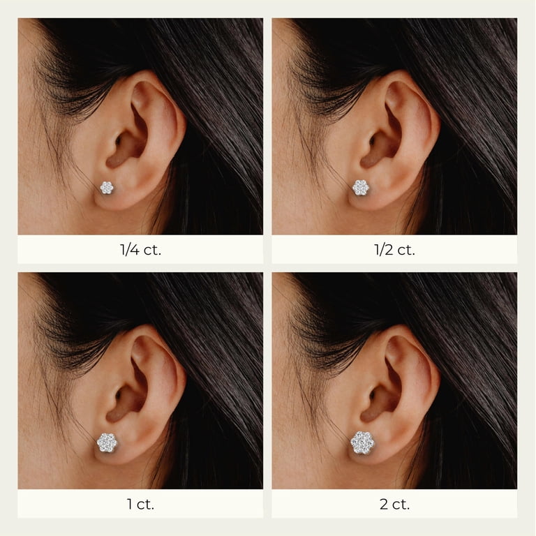 Gilded Lab-Grown Diamond Stud Earrings, 14K Gold Plated photo 6